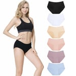 TUUHAW Culotte Femme Coton Taille Midi Confortable Slip Coton Lot de 6 Multicolore-3-XS