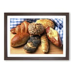 Big Box Art Bakery Bread Rolls (2) Framed Wall Art Picture Print Ready to Hang, Walnut A2 (62 x 45 cm)