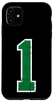 Coque pour iPhone 11 1 Sport Green Varsity Vintage Number