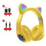 Wireless Cat Ear Headphones Bluetooth Headset LED Lights Earphone for Kids Gifts