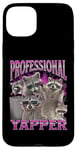 Coque pour iPhone 15 Plus Professional Yapper Funny Raccoon Meme Bootleg Graphic Années 90