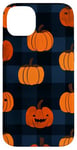 Coque pour iPhone 14 Plus Orange Minimaliste Tropical Marine Noir Plaid Halloween