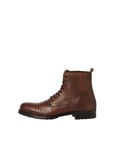 JACK & JONES Homme Jfwshaun Bottes en Cuir Sn Bottines à Lacets, Cognac, 46 EU