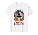 Halloween Thanksgiving Christmas Happy HalloThanksMas Cats T-Shirt