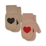 Konges Sløjd Christmas mittens 2pk – christmas hearts - 6-12m