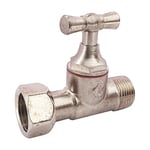 SOMATHERM FOR YOU, Robinet d'arrêt droit 3/8" pour WC - Tête à clapet en laiton nickelé - Compact et fiable - Écrou tournant 3/8" - Joint EPDM inclus - Étanchéité optimale