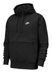 Nike Men M Nsw Club Hoodie HZ BB Sweatshirt - Black/Black/Black/(White), 2X-Large