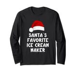 Christmas Santa's Favorite Ice Cream Maker Funny Icecream Long Sleeve T-Shirt