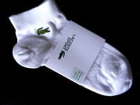 3 Pairs : LACOSTE White Short SPORTS SOCKS UK 3.5-6.5 36-40 RA2105 00 4 LacBox2