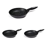 Zyliss E980063 Ultimate Non-Stick Frying Pan | 20cm/24cm/28cm Set | Forged Aluminium | Black | Rockpearl Plus Non-Stick Technology | Suitable for All Hobs Including Induction
