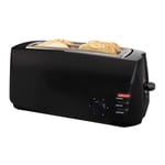 1400W Black 4 Slice Cool Touch Toaster with Variable Browning Control and Defrost | Extra Wide Slots for Muffins and Bagels