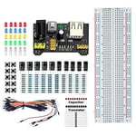 Rk Education Deluxe Electronic Kit with MB102 Breadboard, Cables, Resistors, Capacitors, LEDs, Transistors, Switches - compatible with Arduino UNO R3, PICAXE, Raspberry Pi