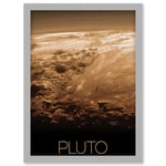 NASA Our Solar System Pluto New Horizons Surface Image Artwork Framed Wall Art Print A4