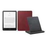 Kindle Paperwhite Signature Edition (2024 Release) 32 GB without ads, an Amazon Premium Leather Cover and a Made for Amazon Wireless Charging Dock