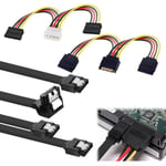 Câbles Sata Iii De Données Kit Et Cable Sata 3 Câble D'Alimentation, Avec Noir Sata Cable Droits Et À 90 Degrés, Pour Disques Durs, Lecteurs Cd Et Dvd[L1280]