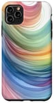 Coque pour iPhone 11 Pro Max Aquarelle minimaliste abstrait pastel coloré arc-en-ciel vague