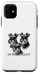 Coque pour iPhone 11 schnauzer design simple