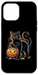 Coque pour iPhone 15 Plus Chat noir Costume d'Halloween Citrouille Pour Femme