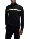 HUGO BOSS Full Zip Foiled Lounge Top, Black