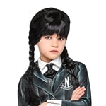 Rubies Official Wednesday Addams Girls Wig, Kids Fancy Dress Halloween Halloween