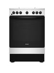 Indesit Is67G5Phx 60Cm, Single Dual Fuel Cooker With Gas Hob And Electric Oven - Inox