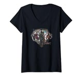 Womens Hobbit Three Dwarves Black V-Neck T-Shirt