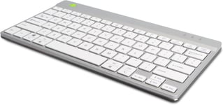 Compact Clavier,Bluetooth 5.0,avec Logiciel de Pause,Design Plat et Ergonomique,Anti-RSI,Compatible avec Windows/Android/Mac OS,QWERTY (US),Blanc