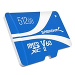 SABRENT Rocket V60 Carte mémoire microSDXC | 512 Go, spécifications V60, vidéo 8K, A1, Compatible UHS-II (SD-MT60-512 Go)