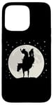 Coque pour iPhone 15 Pro Max Bronco et cavalier dans la nuit au clair de lune