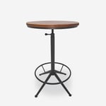 Table de bar cuisine ronde style industriel vintage réglable Girus