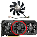 Ventilateur de remplacement de carte de fouling,ASUS Radeon Jas5700,5700XT,GTX1660,1660ti,1660 SUPolLTUF Bery,EVO,OC,FD8015U12D, - Type middle fan