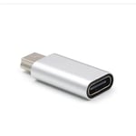 Adaptateur Mini USB vers Type C,5 broches mâle,Mini USB vers femelle,connecteur de transfert de données pour GoPro MP3,appareil photo,connecteur PC - Type silver