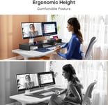 LORYERGO Dual Monitor Stand Riser, [Upgraded] Monitor Stand for Desk, 3 Shelf 2