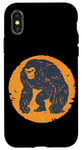 Coque pour iPhone X/XS Bigfoot - Orange Bleu - Rétro - Esthétique - Bigfoot