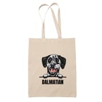 Dalmatian tygkasse hund shopping väska Tote bag Dalmatiner Natur one size