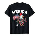 Merica Christmas Shirt Patriotic Veteran Santa Bald Eagle T-Shirt