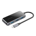 Adaptateur 5 en 1 HUB VENTION TFBHB USB-C vers HDMI 4K @ 60 Hz, 3 x USB 3.0, PD (Gris)