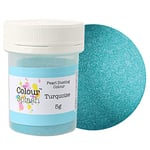 COLOUR SPLASH Pearl Food Colouring Dusts, Lustre Dust For A Pearlescent Finish to Cake Surfaces Or Decorations, Create A Rainbow Cake Kit With An Assortment of Glistening Colours - Turquoise 5g