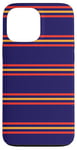 Coque pour iPhone 13 Pro Max Bleu Marine Rouge Jaune Rayé Girly Esthétique Preppy Stripe