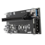 Mine Board PCIE Riser -sovitinkortti, joka saa virtansa Miningistä 60 cm:n USB 3.0 -kaapelilla, 15-nastainen 4-nastainen SATA-virtakaapeli