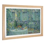 Big Box Art Framed Print of Henri Le Sidaner Al Fresco Design | Wall Art Picture | Home Decor for Kitchen, Living, Dining Room, Bedroom, Hallway, Office, Oak, A2 / 24.5x18 Inch / 62x45cm