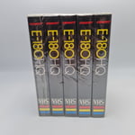 Comet Blank VHS Video Cassette Tapes x5 NEW SEALED E-180 HQ PAL