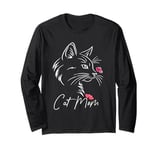 Cat Mom Happy Valentine's Day For Cat Lovers Family Matching Long Sleeve T-Shirt