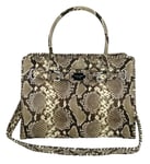 Michael Kors Snakeskin Pattern Bag Brown Satchel Top Handle Handbag Hamilton