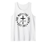 The way. The truth. The life. Jesus. Christian God love. Tank Top