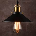 Lustre Suspension en Forme Chapeau Plafonnier Moderne Industriel E27 pour Chambre Salon Bar Restaurant Noir