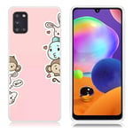 Samsung Deco Galaxy A31 kuoret - Sarjakuva eläimiä Monivärinen