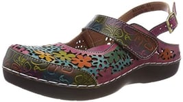 LAURA VITA Bicllyo 01 Sandales Bout fermé, Fuschia, 35 EU