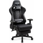 Chaise Gaming,Chaise Gamer Ergonomique,Chaise de Jeu avec Repos-Pieds Pliable,Fauteuil Gamer avec Support Lombaire,Siege Gamer avec Accoudoir