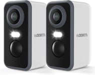 2K Camera Surveillance WiFi Exterieure sans Fil Batterie,Cam?ra de Surveillance Ext?rieur/Int?rieur,AI PIR Detection Mouvement,Vision Nocturne Couleur,Audio Bidirectionnel,IP66/Alexa